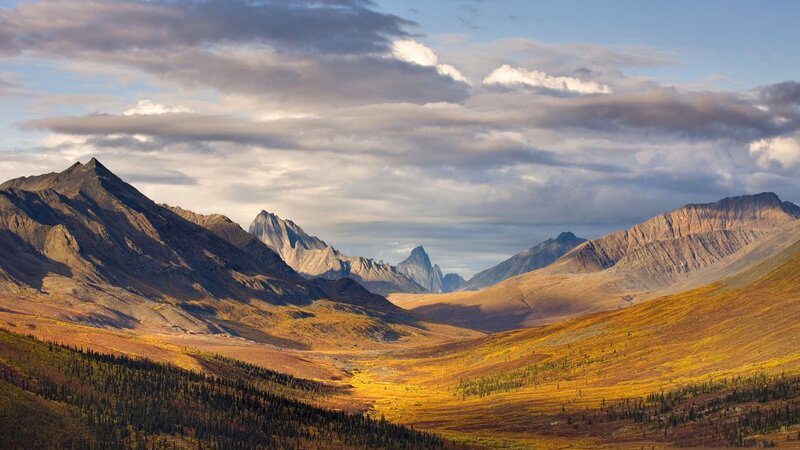 Mountain Range Landscape — Yellow, Dramatic, Afternoon
