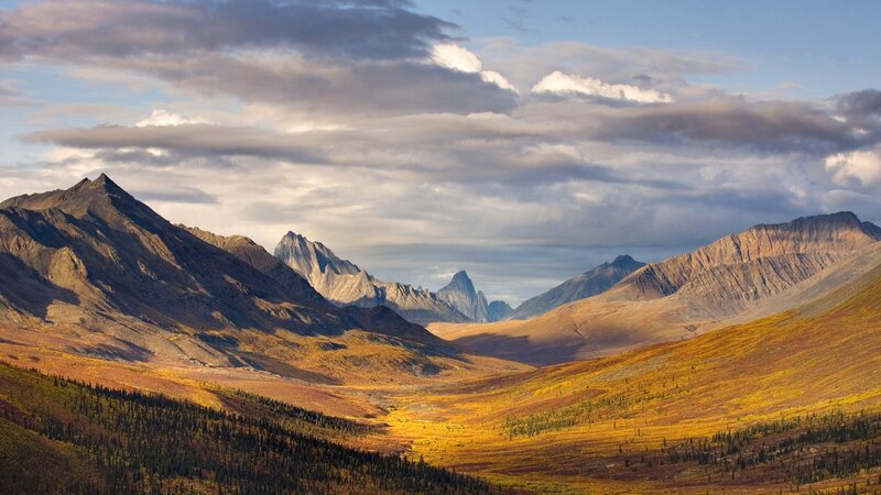 Mountain Range Landscape — Yellow, Dramatic, Autumn