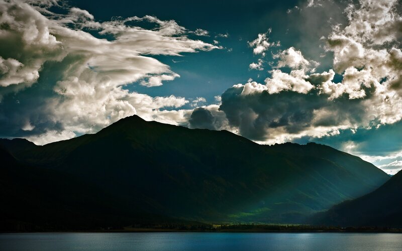 Mountain Range over Lake
