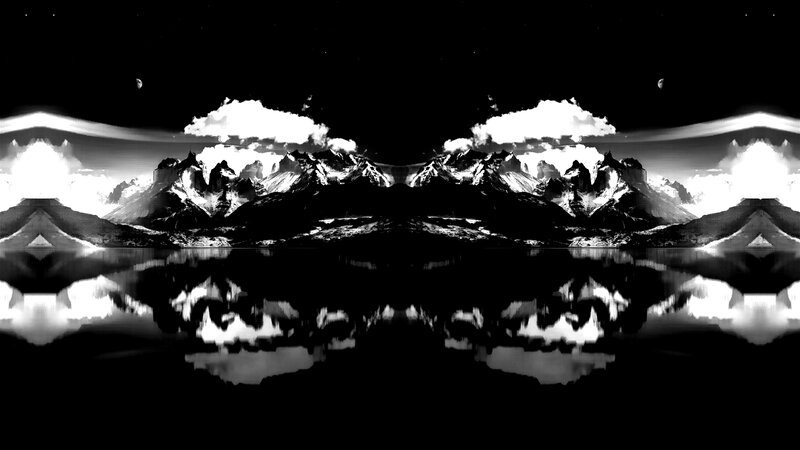 Mountain Range Reflection — Black, Dramatic