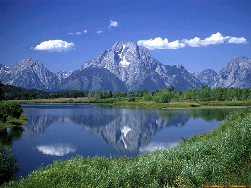 Mountain Range Reflection — Blue, Serene, Afternoon, Photograph, Lake