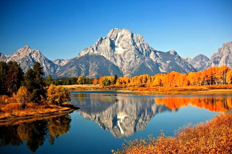 Mountain Range Reflection — Blue