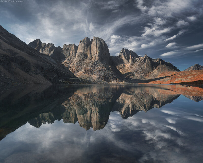 Mountain Range Reflection — Gray, Dramatic, Afternoon