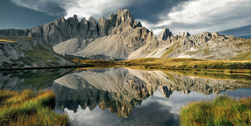 Mountain Range Reflection — Gray
