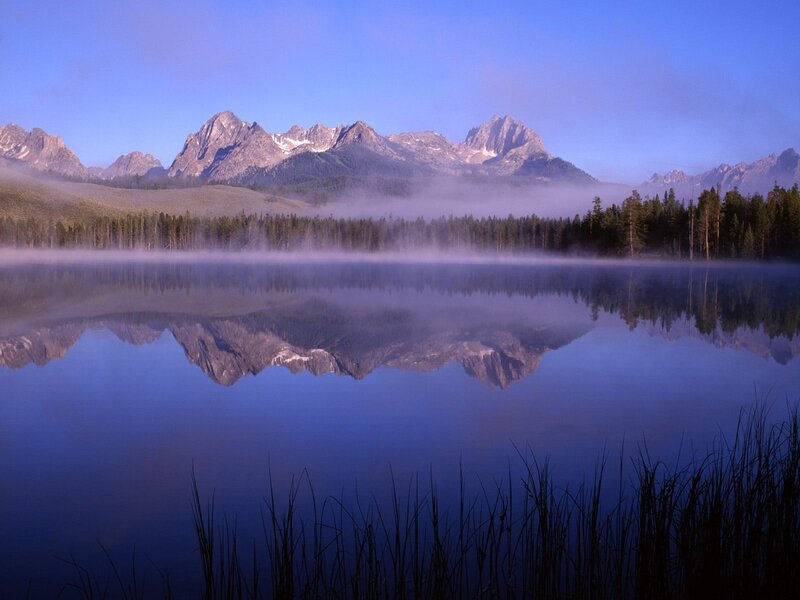 Mountain Range Reflection — Lake