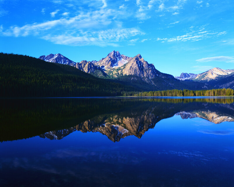 Mountain Range Reflection — Morning