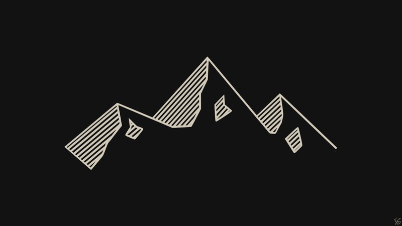 Mountain Range Silhouette — Black, Calm
