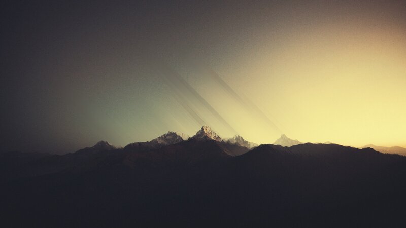 Mountain Range Silhouette — Black, Dramatic