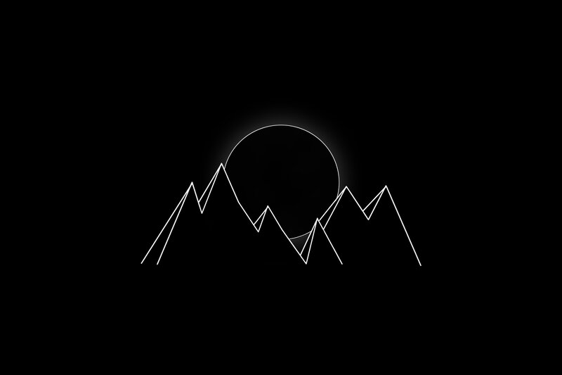 Mountain Range Silhouette — Black, Serene