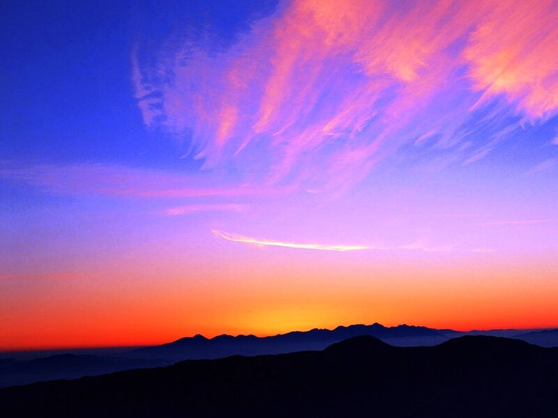 Mountain Range Silhouette — Blue, Dramatic