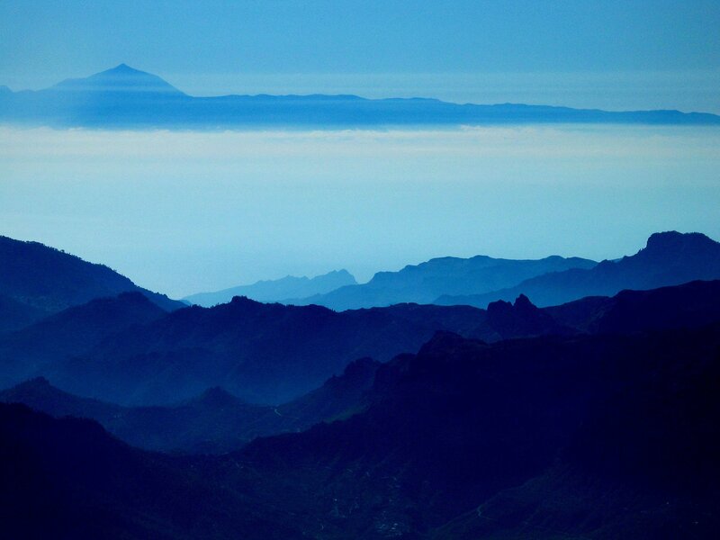 Mountain Range Silhouette — Blue, Serene, Morning