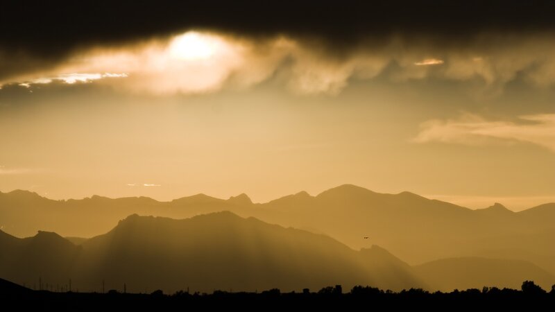 Mountain Range Silhouette — Gold