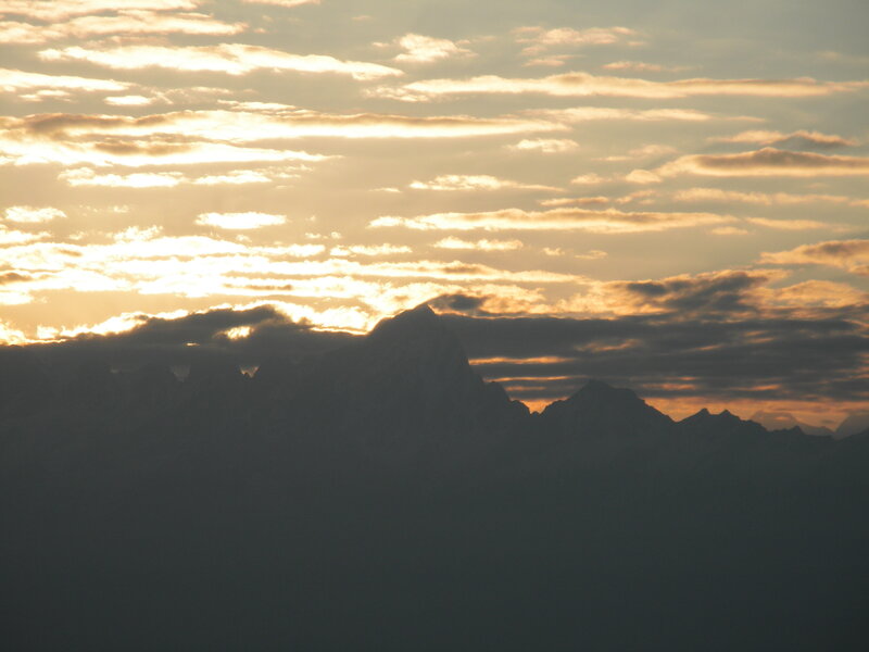 Mountain Range Silhouette — Orange