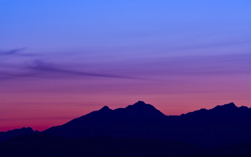 Mountain Range Silhouette — Purple