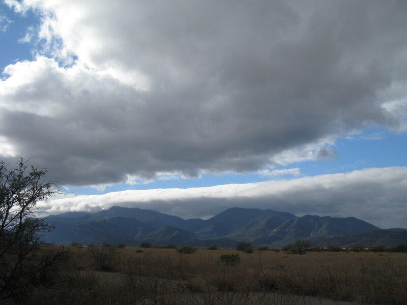 Mountain Range under Clouds — Blue, Dramatic