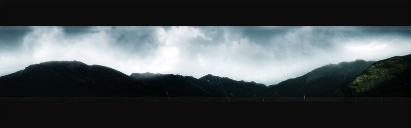 Mountain Range under Clouds — Gray, Dramatic, Photograph, Grass