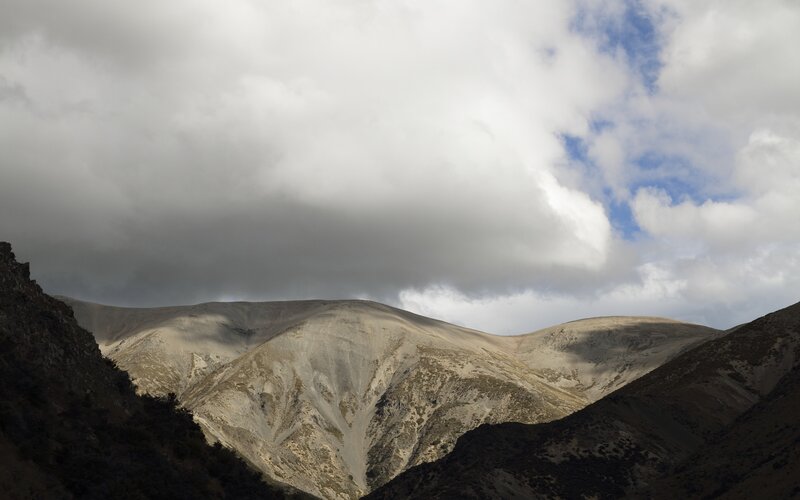 Mountain Range under Clouds