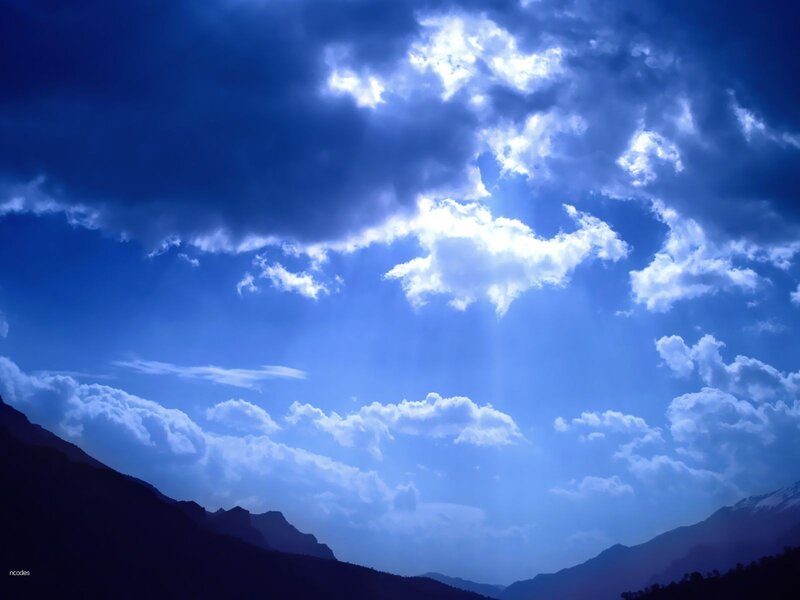 Mountain Range under Cloudy Sky — Blue, Dramatic, Afternoon