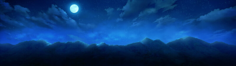 Mountain Range under Moonlight — Blue