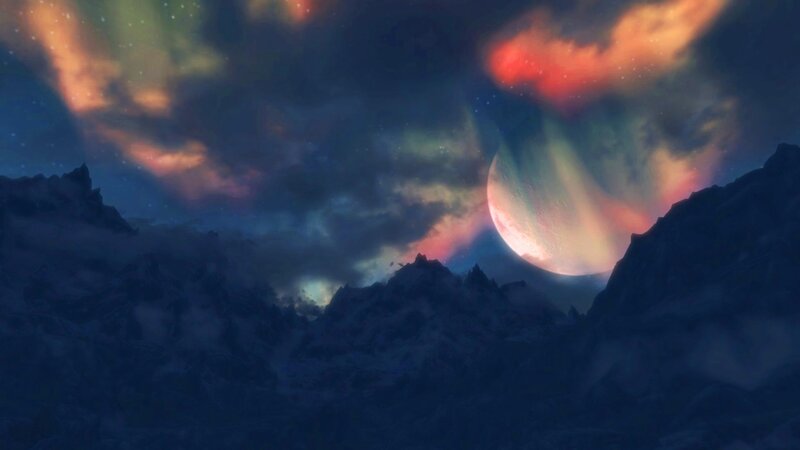 Mountain Range under Planet — Blue