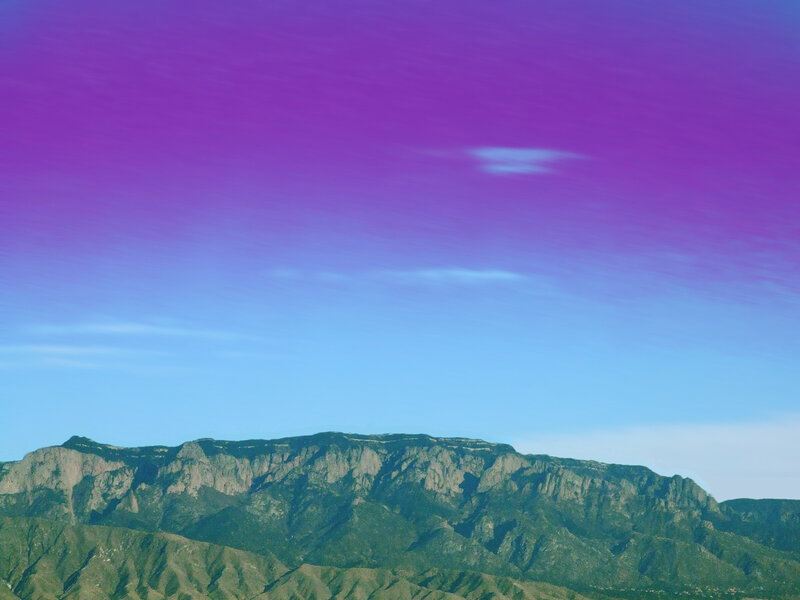 Mountain Range under Purple Sky — Dramatic, Sunset