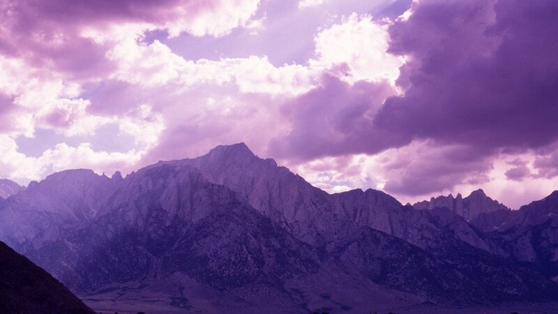 Mountain Range under Purple Sky — Dramatic