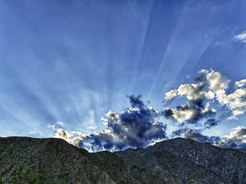 Mountain Range under Sky — Blue, Dramatic