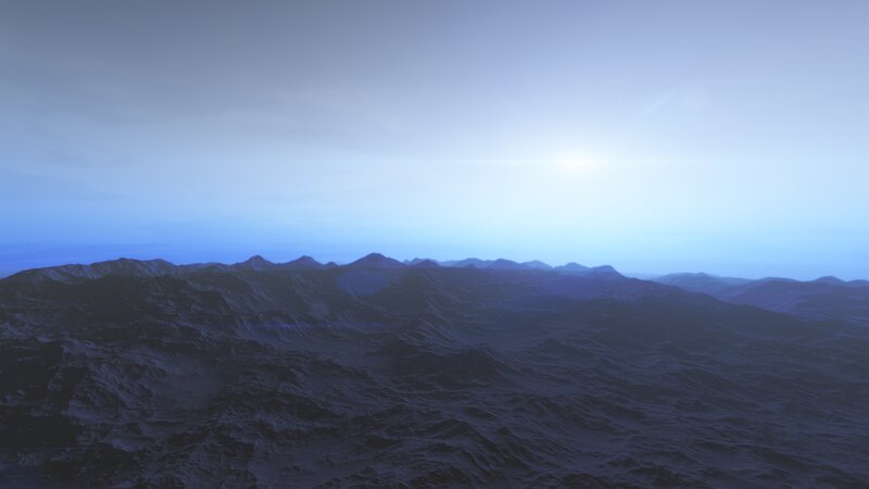 Mountain Range under Sky — Blue, Serene
