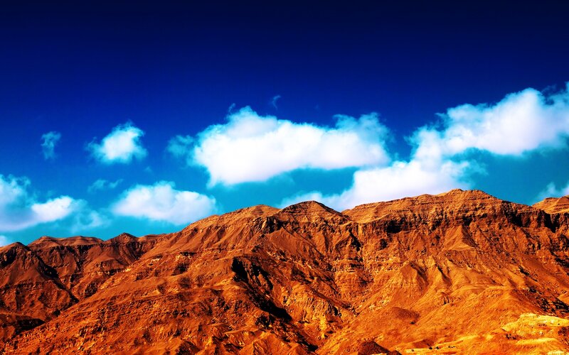 Mountain Range under Sky — Blue