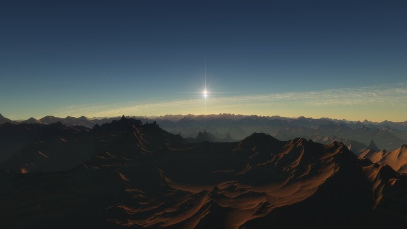 Mountain Range under Star