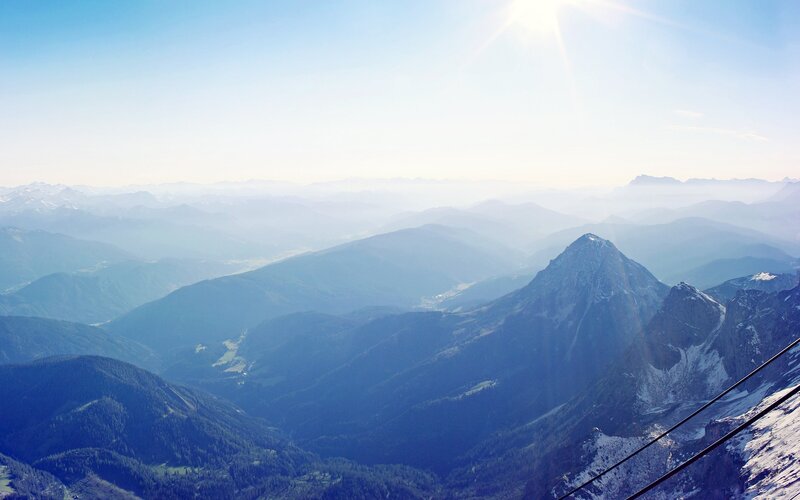 mountain range under sunny sky