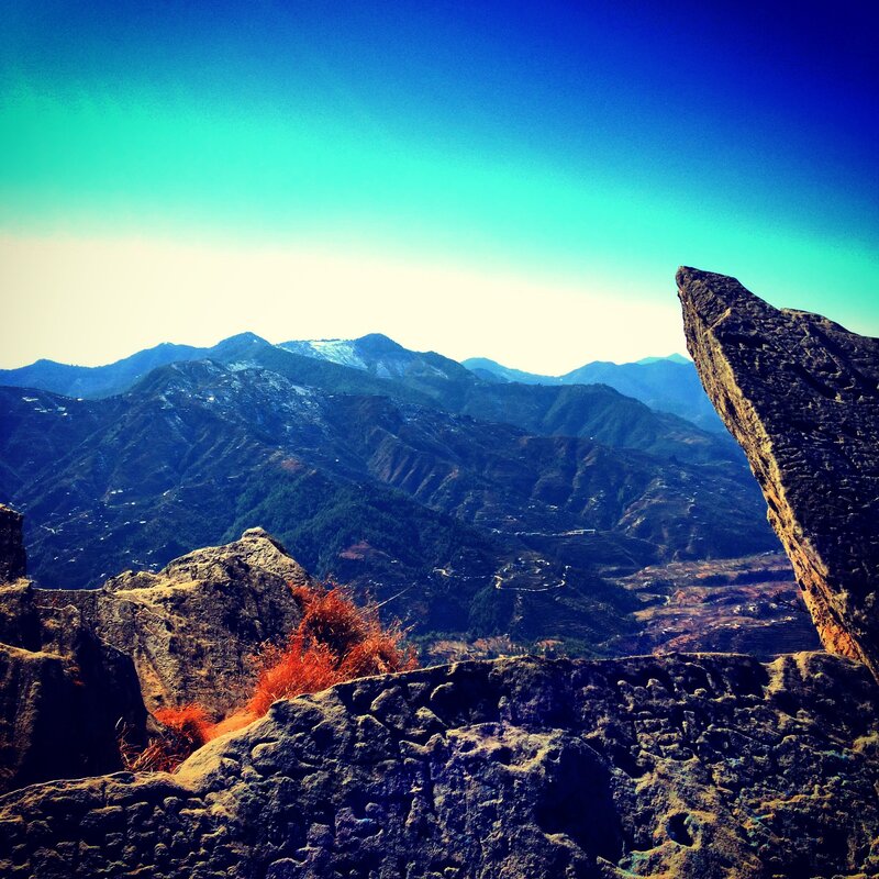 Mountain Range View — Blue, Dramatic