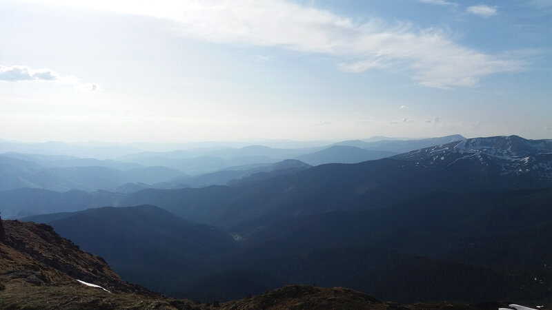 Mountain Range View — Blue, Serene, Afternoon, Photograph, Sky