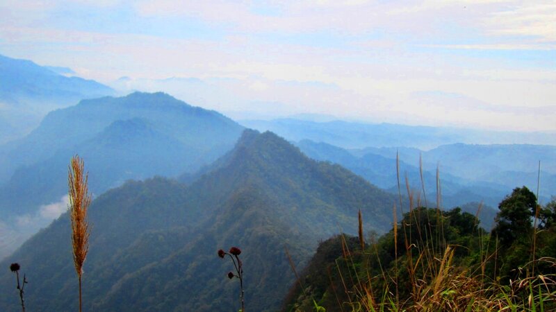 Mountain Range View — Blue, Serene, Morning, Photograph