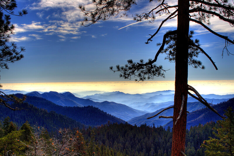 Mountain Range View — Blue, Serene, Morning