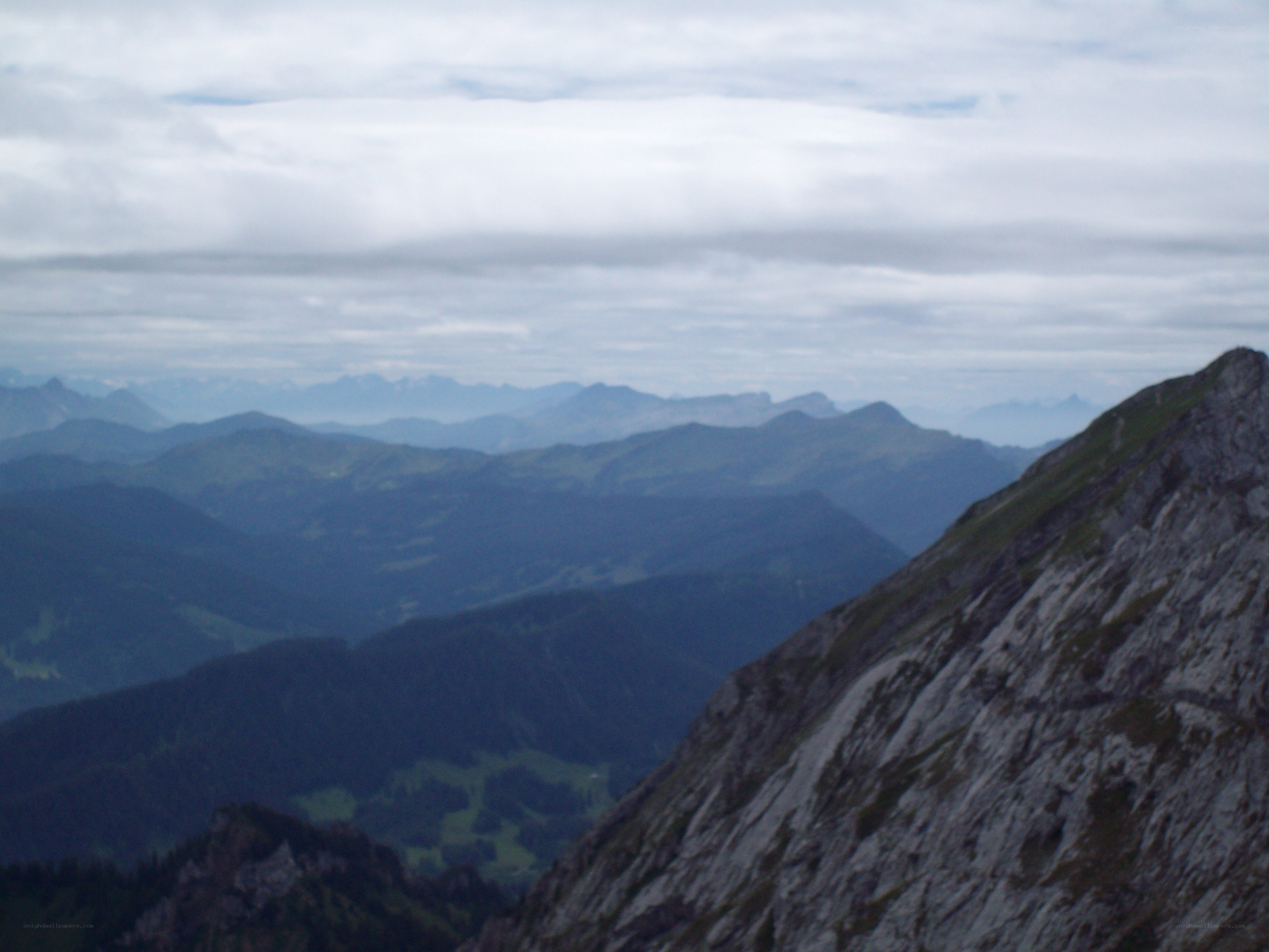 mountain range view from peak