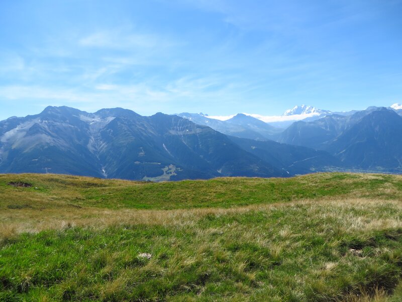 Mountain Range View — Green, Serene, Afternoon, Photograph, Grass Field
