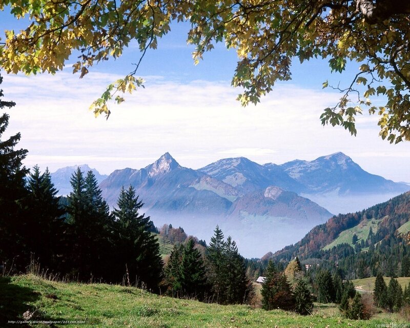 Mountain Range View — Green, Serene, Autumn