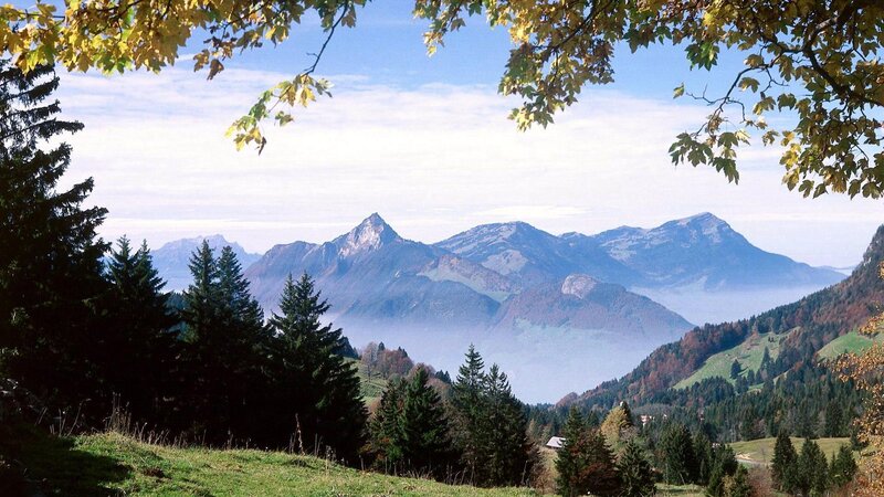 Mountain Range View — Green, Serene