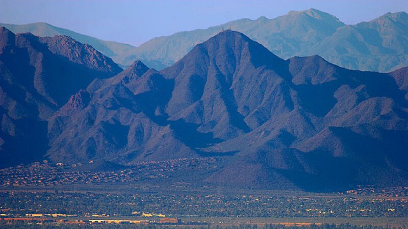 Mountain Range with City