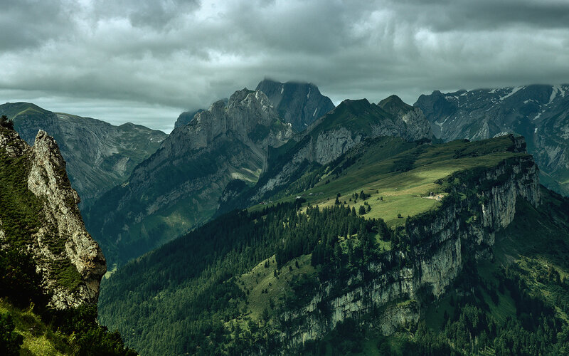 Mountain Range with Cliffs