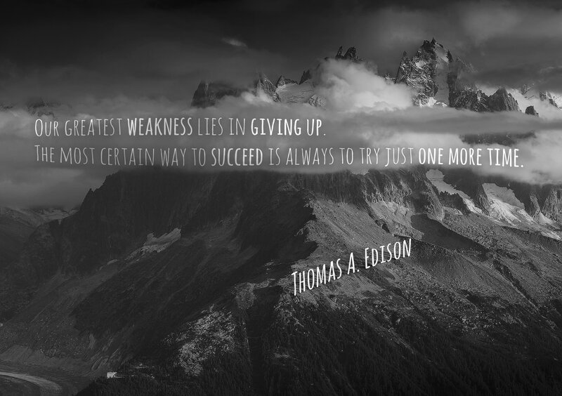 Mountain Range with Clouds — Black