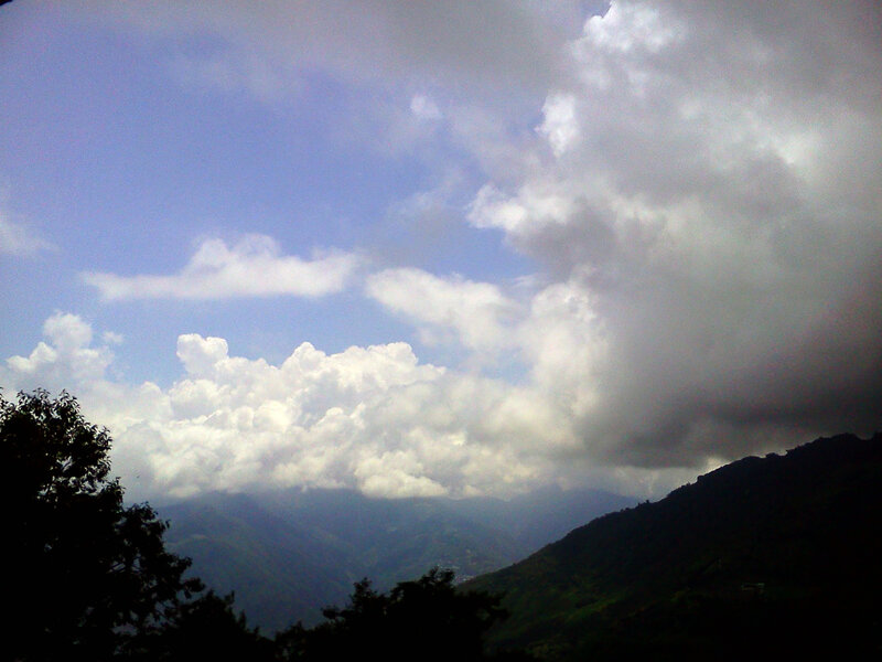 Mountain Range with Clouds — Blue, Dramatic, Afternoon