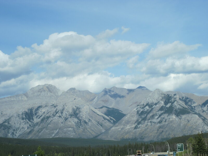 Mountain Range with Clouds — Blue, Serene, Afternoon, Photograph, Forest
