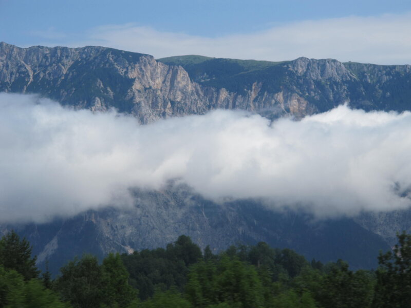 Mountain Range with Clouds — Blue, Serene, Afternoon, Photograph, Trees