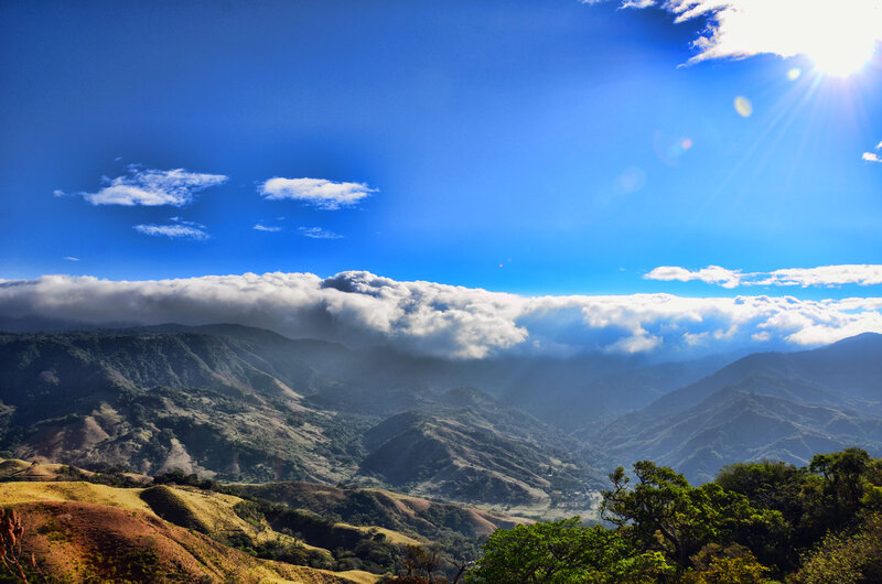 Mountain Range with Clouds — Blue, Serene, Afternoon