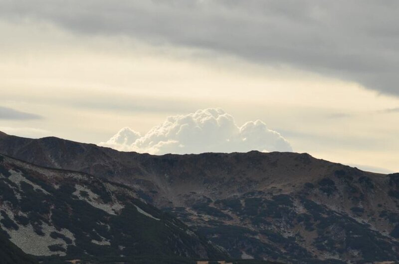 Mountain Range with Clouds — Gray, Dramatic, Afternoon