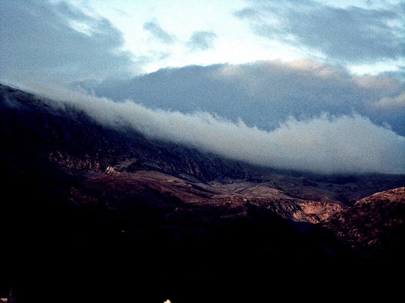 Mountain Range with Clouds — Gray