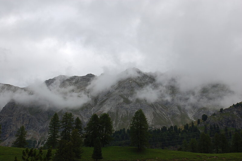 Mountain Range with Clouds — Green, Overcast