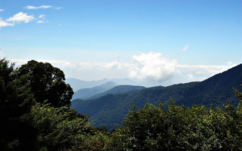 Mountain Range with Clouds — Green, Serene, Afternoon